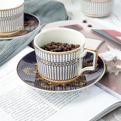 厂家批发唐山骨质瓷咖啡具套装可定制logo陶瓷咖啡杯碟壶糖奶欧式