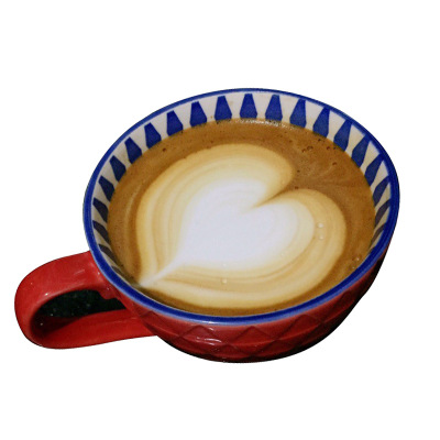 创意个性陶瓷大容量早餐杯燕麦杯咖啡杯家用马克杯浮雕印花水杯