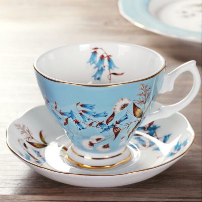 欧式咖啡下午茶碟勺杯 套装骨瓷荷叶边咖啡杯 陶瓷花骨瓷礼品茶杯