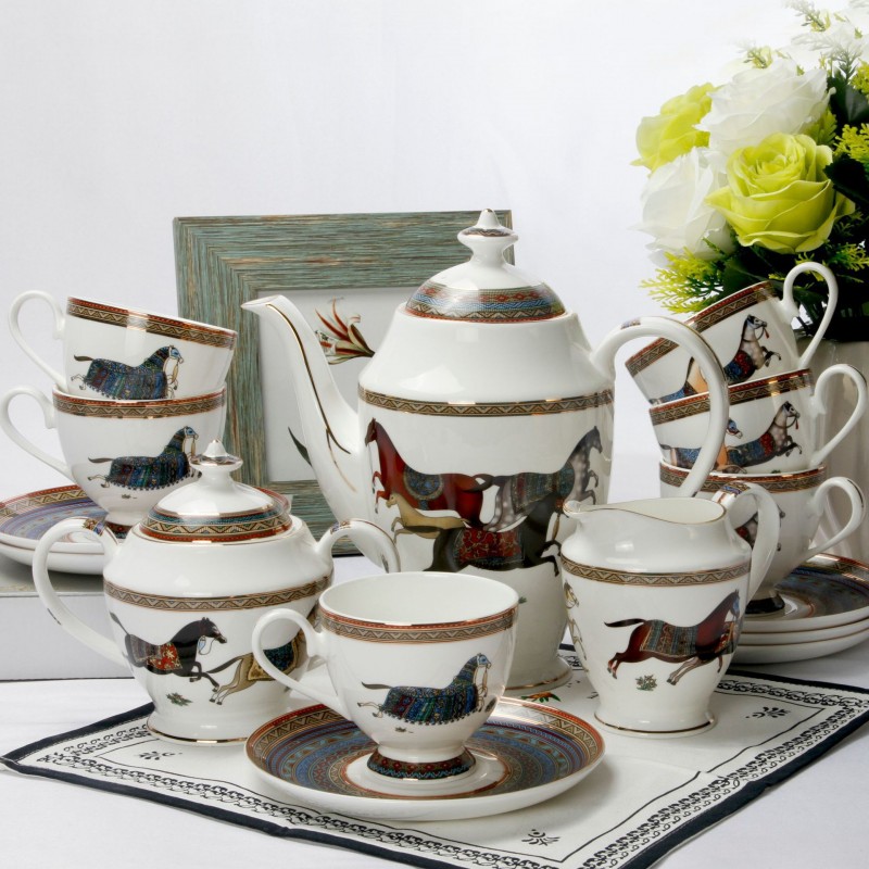 咖啡杯套装15头简约点心碟欧式茶杯陶瓷水杯家用下午茶茶具套装