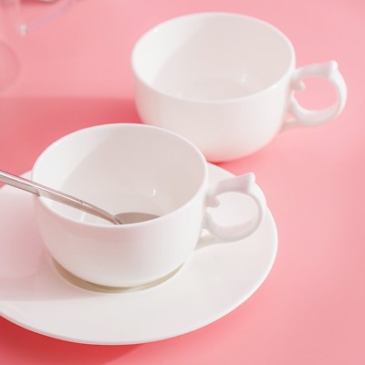 咖啡杯碟套组合陶瓷水杯下午茶茶具办公室骨瓷杯子H1杯碟套组合装