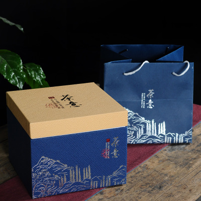 创意中号哥窑浮雕密封罐 铁观音春茶通用陶瓷茶叶罐礼盒包装定制