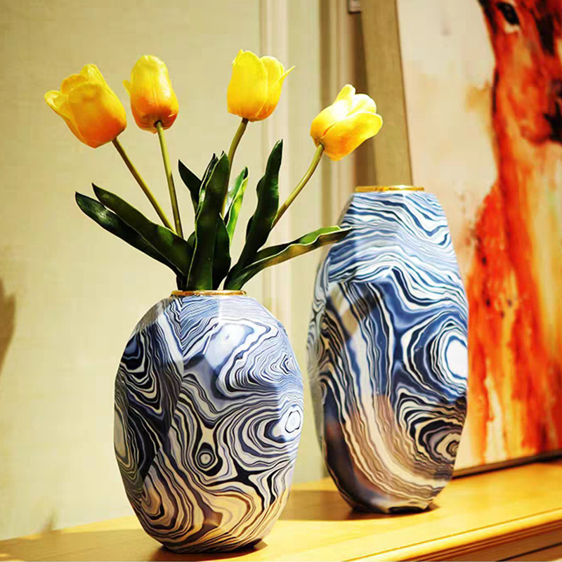 陶瓷大花瓶家居软装饰品新年落地花瓶摆件手工创意插花器工艺装饰